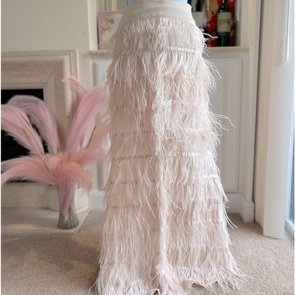 Line & Dot Feather Maxi Skirt - Picture 2 of 5